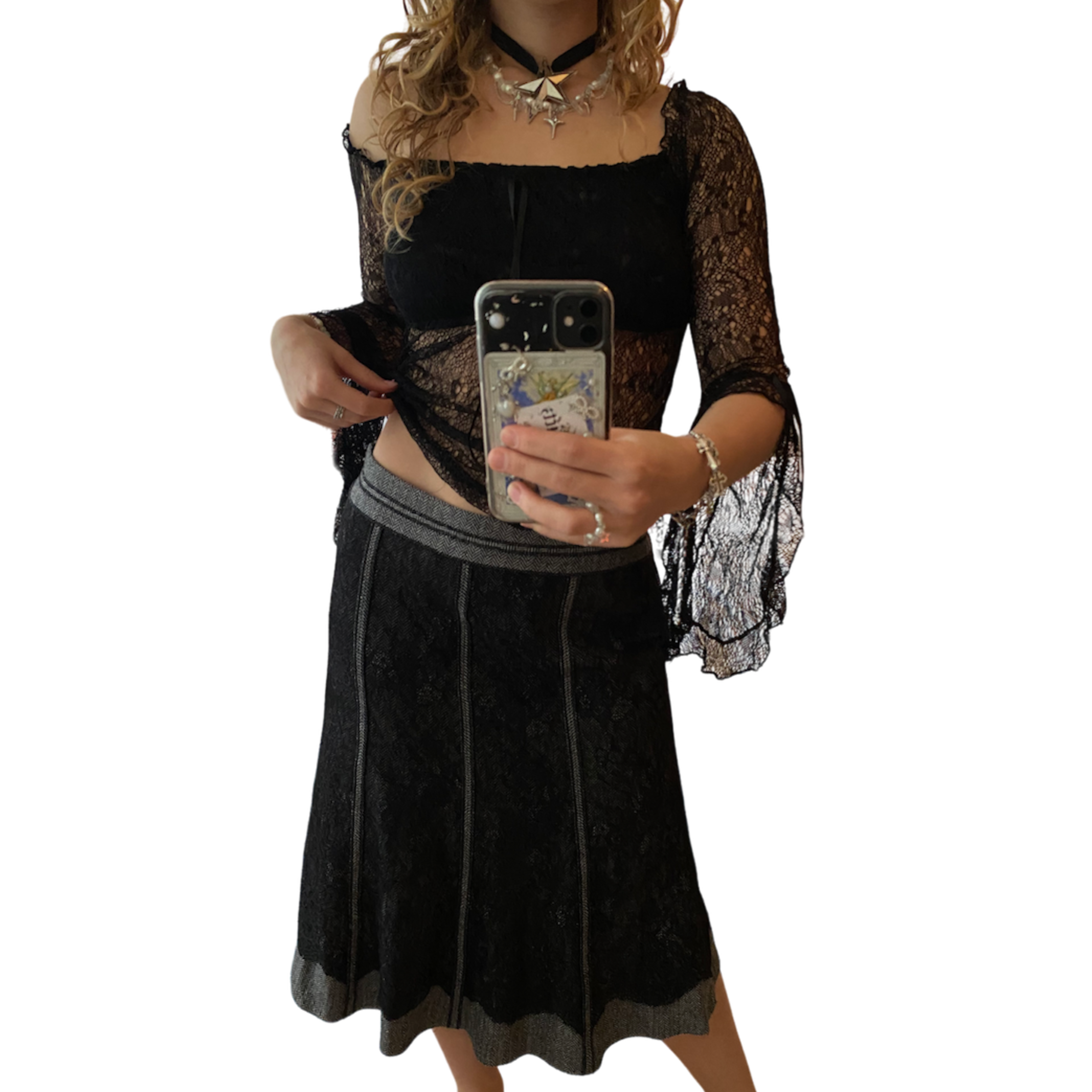 Black Lace Midiskirt
