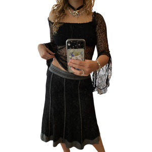Black Lace Midiskirt