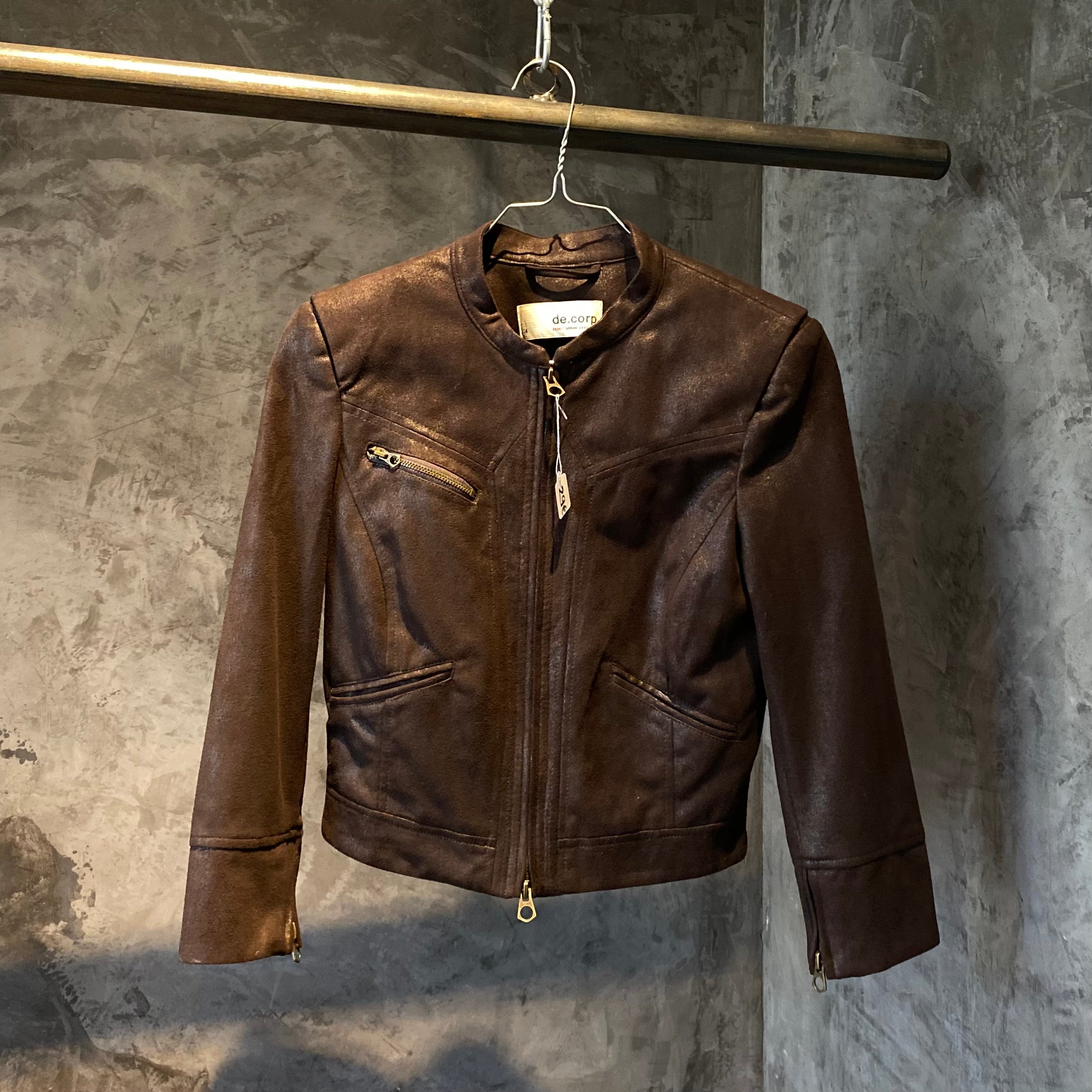 De Corp Brown Leather Jacket