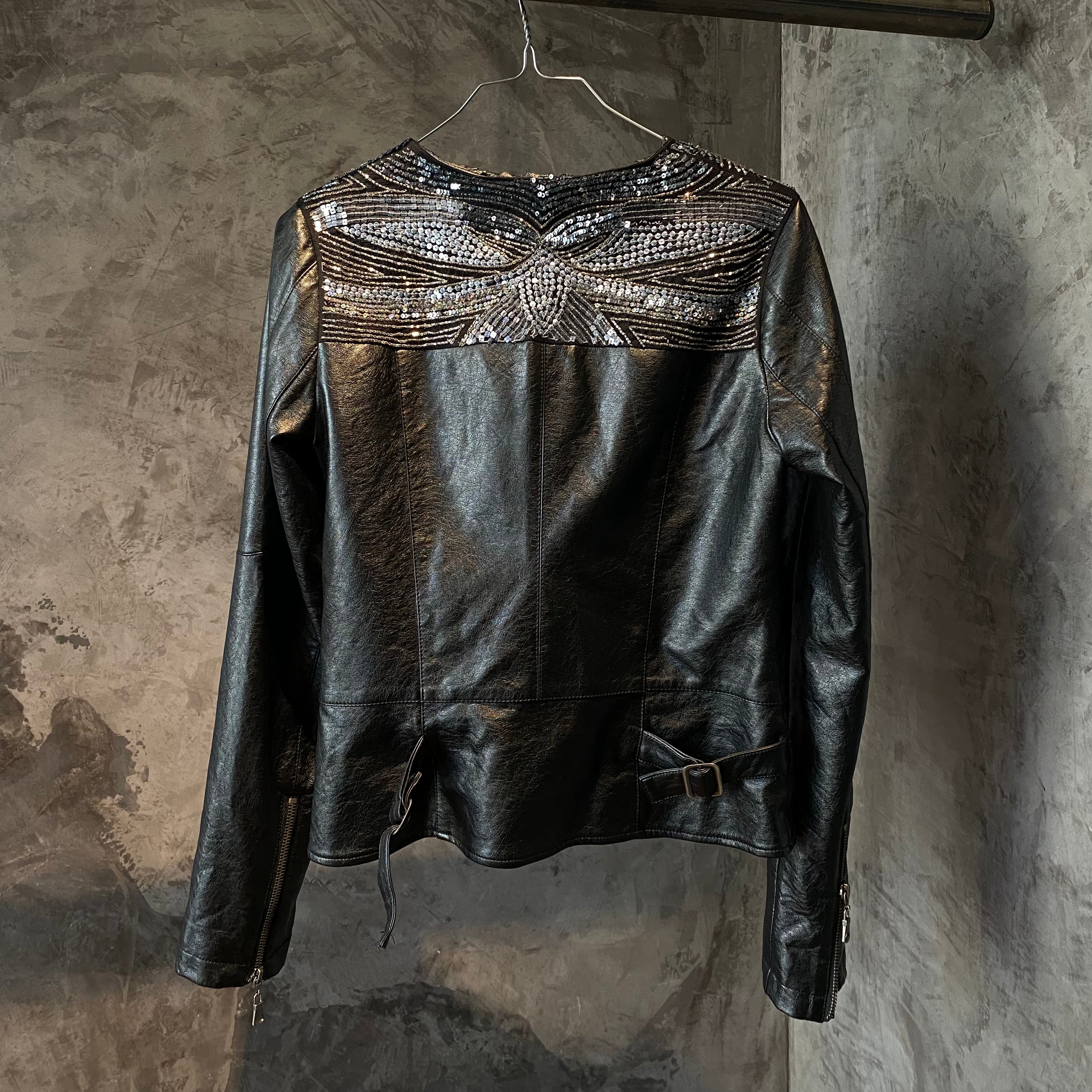 Melrose Sequin Faux Leather Jacket