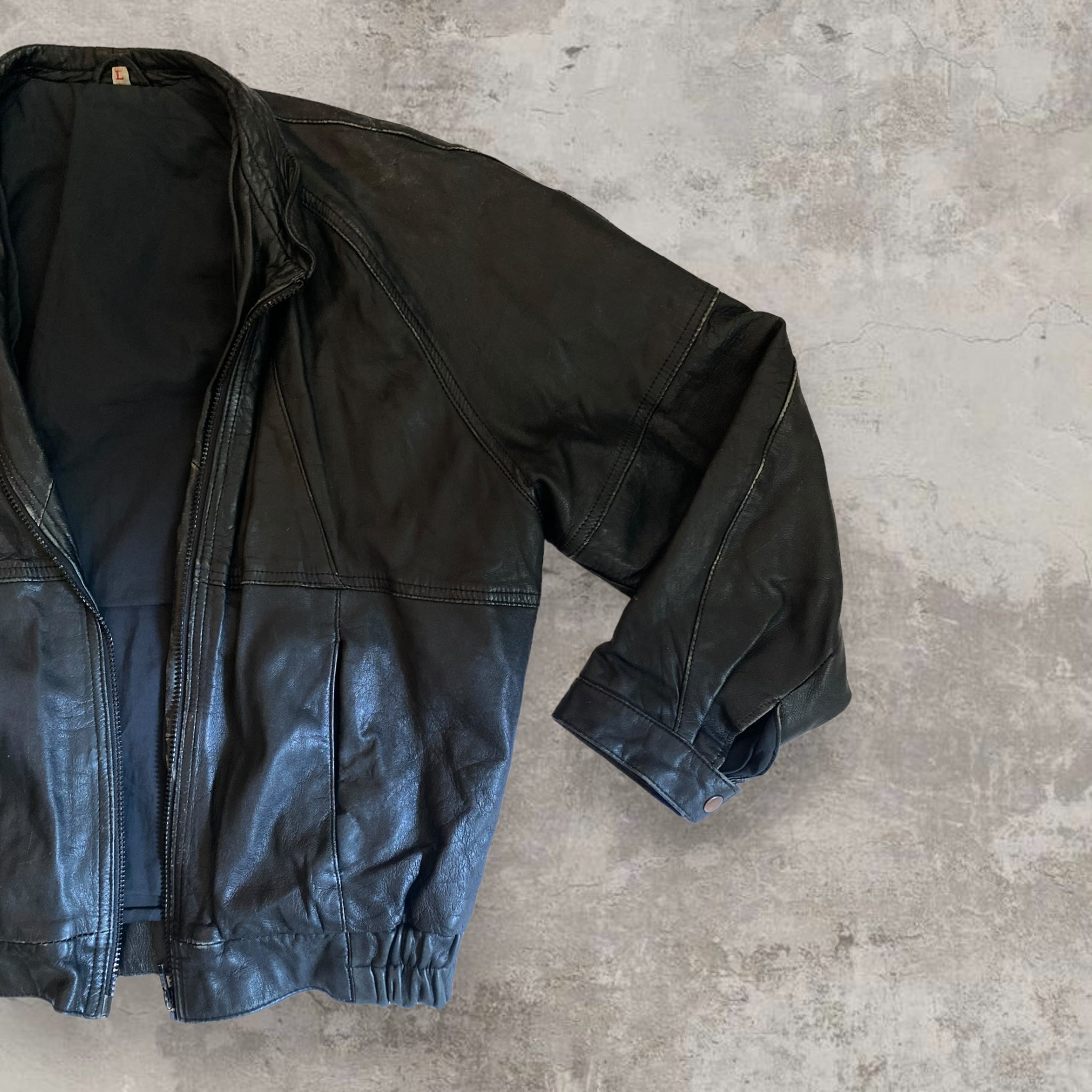 Leather Jacket Bomber Look