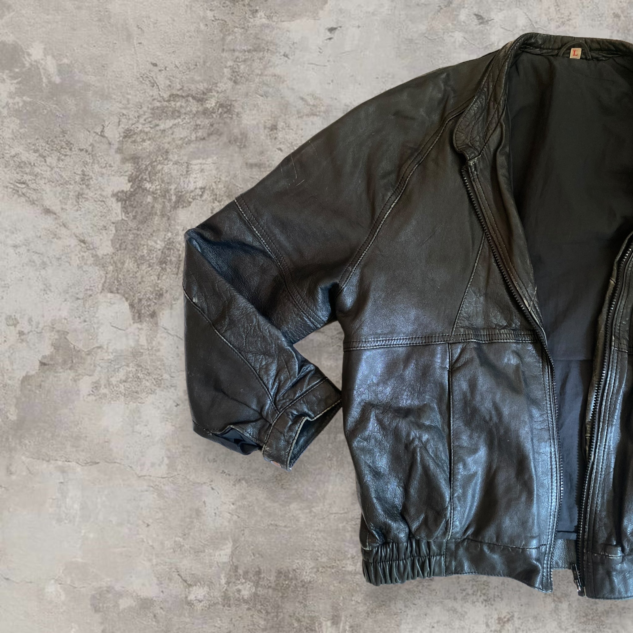 Leather Jacket Bomber Look