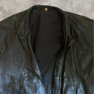 Leather Jacket Bomber Look