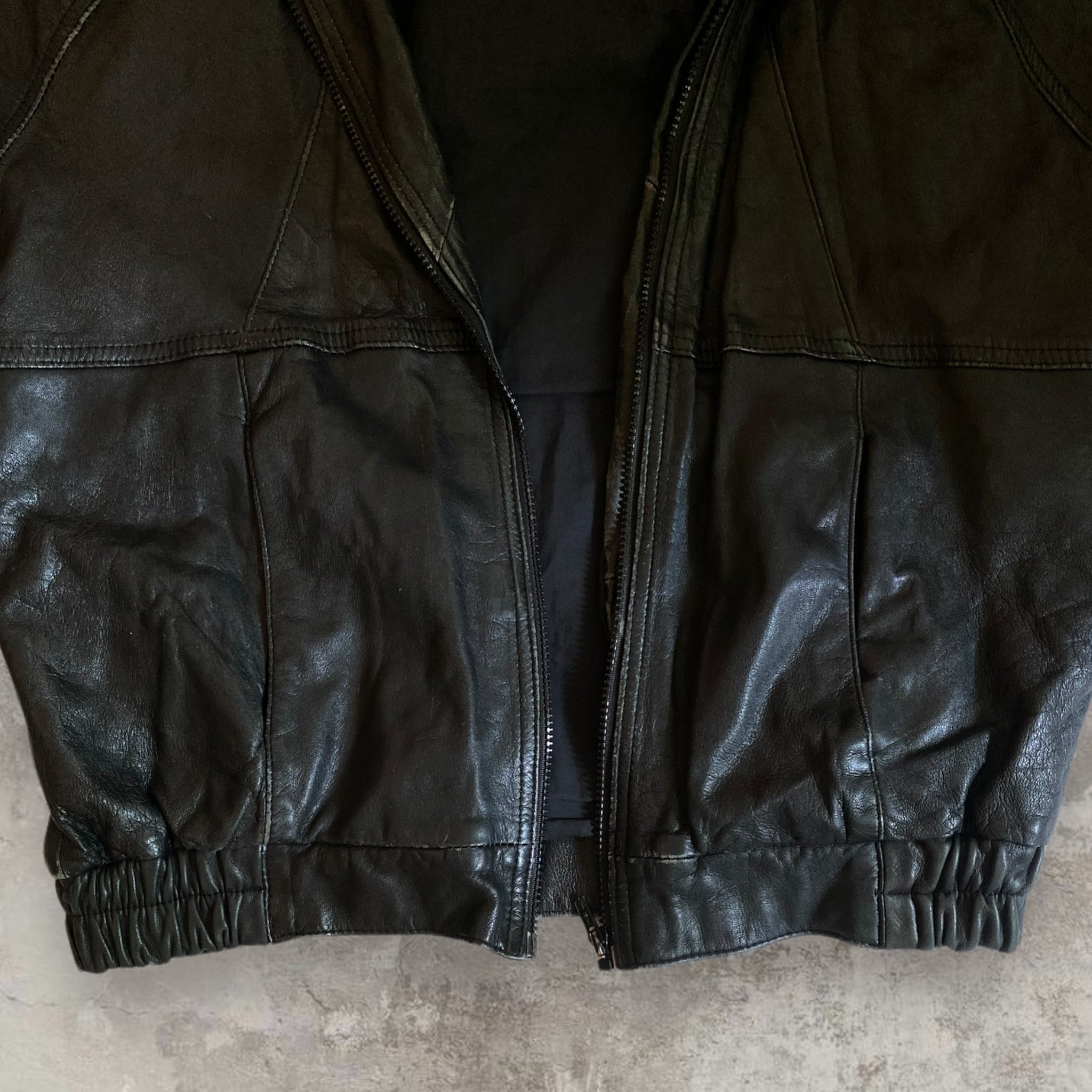 Leather Jacket Bomber Look