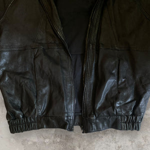 Leather Jacket Bomber Look