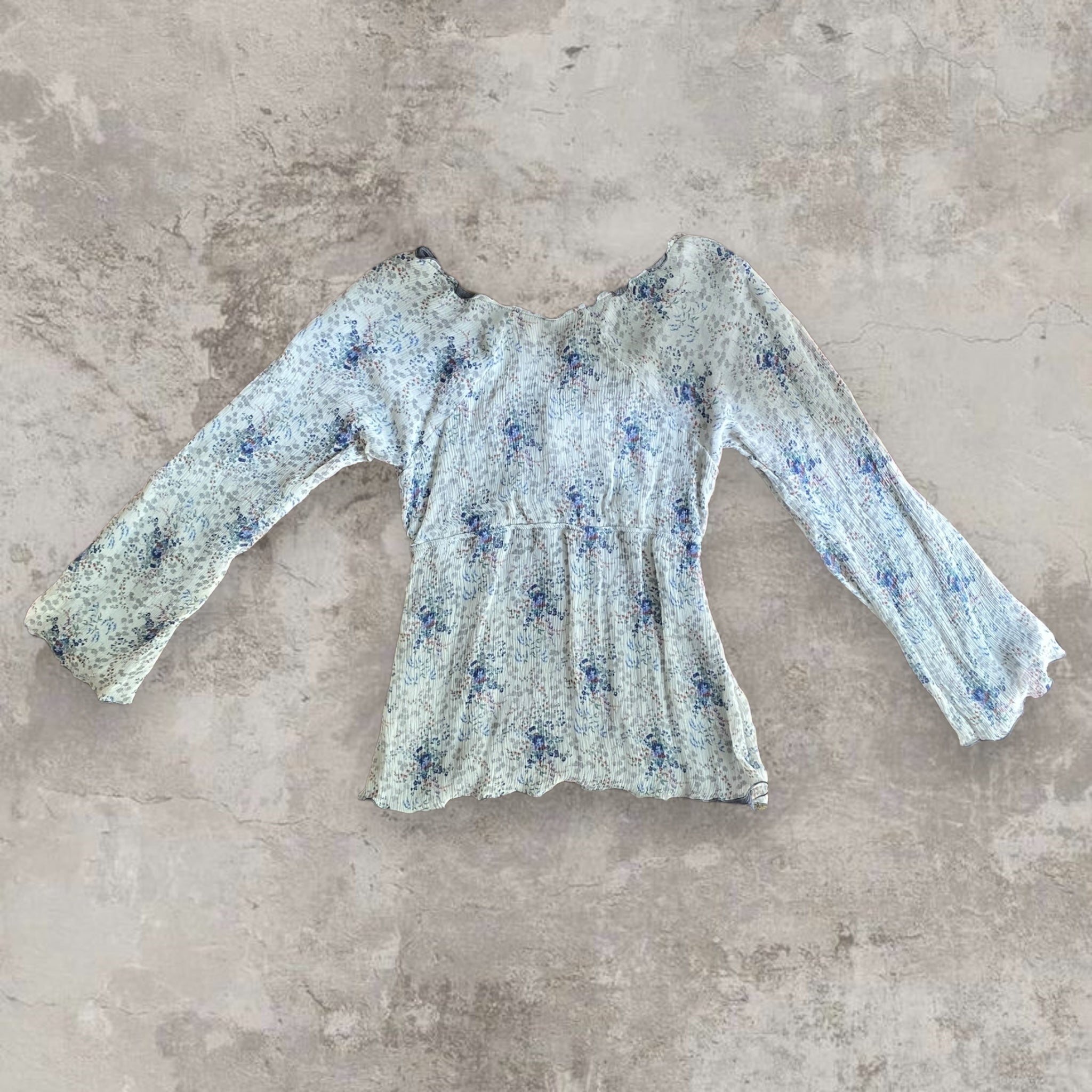 Flower Print Mesh Detail Longsleeve