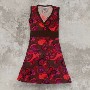 Vibrant Madonna Flower Print Midi Dress