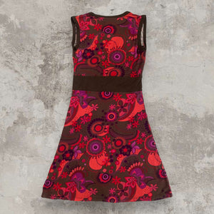 Vibrant Madonna Flower Print Midi Dress