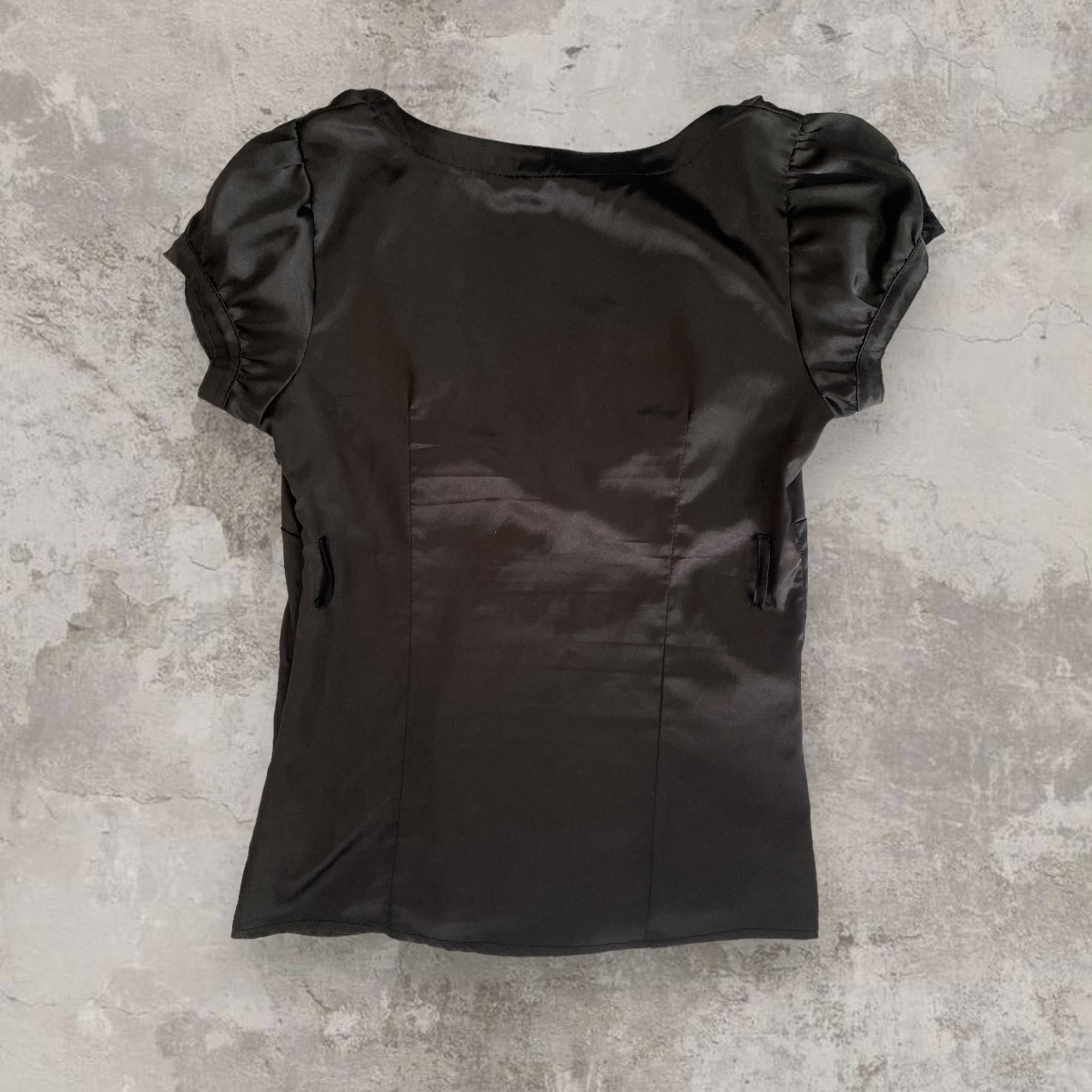 Black Satin Look Top