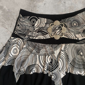 Layered Skirt with Silver Buckle