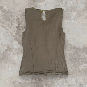 Khaki Top with Ruffle Details