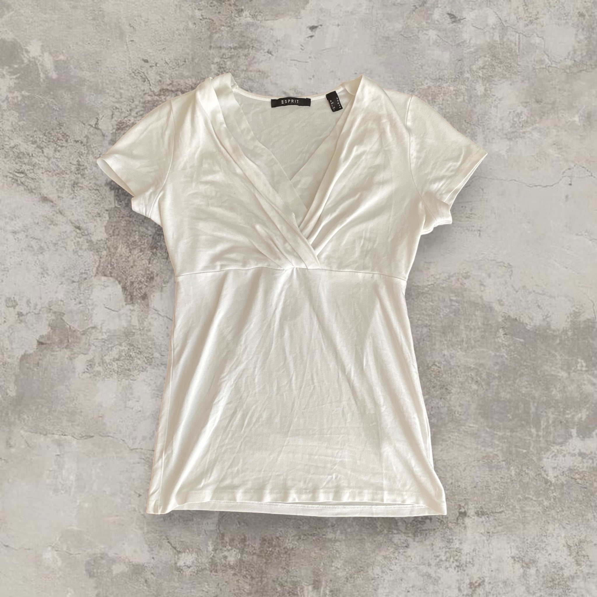 White Basic V-Cut Top