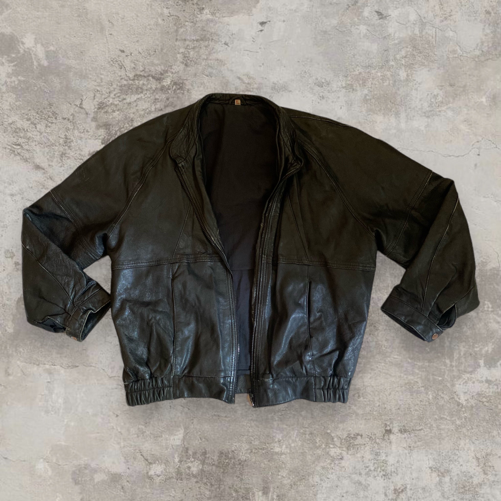 Leather Jacket Bomber Look