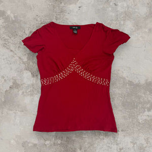 Red Sequin Detailed Top