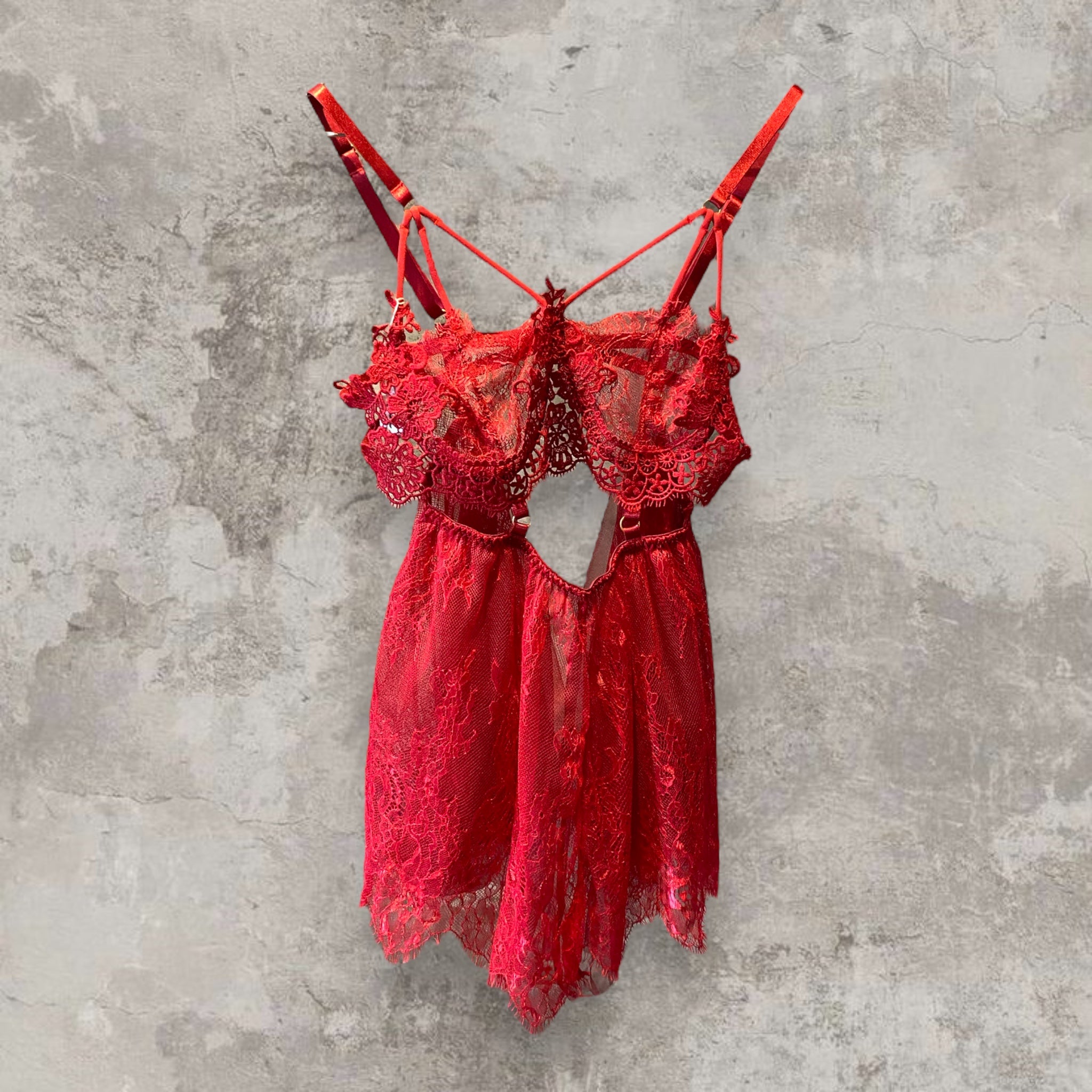 Red Lace Lingerie Top