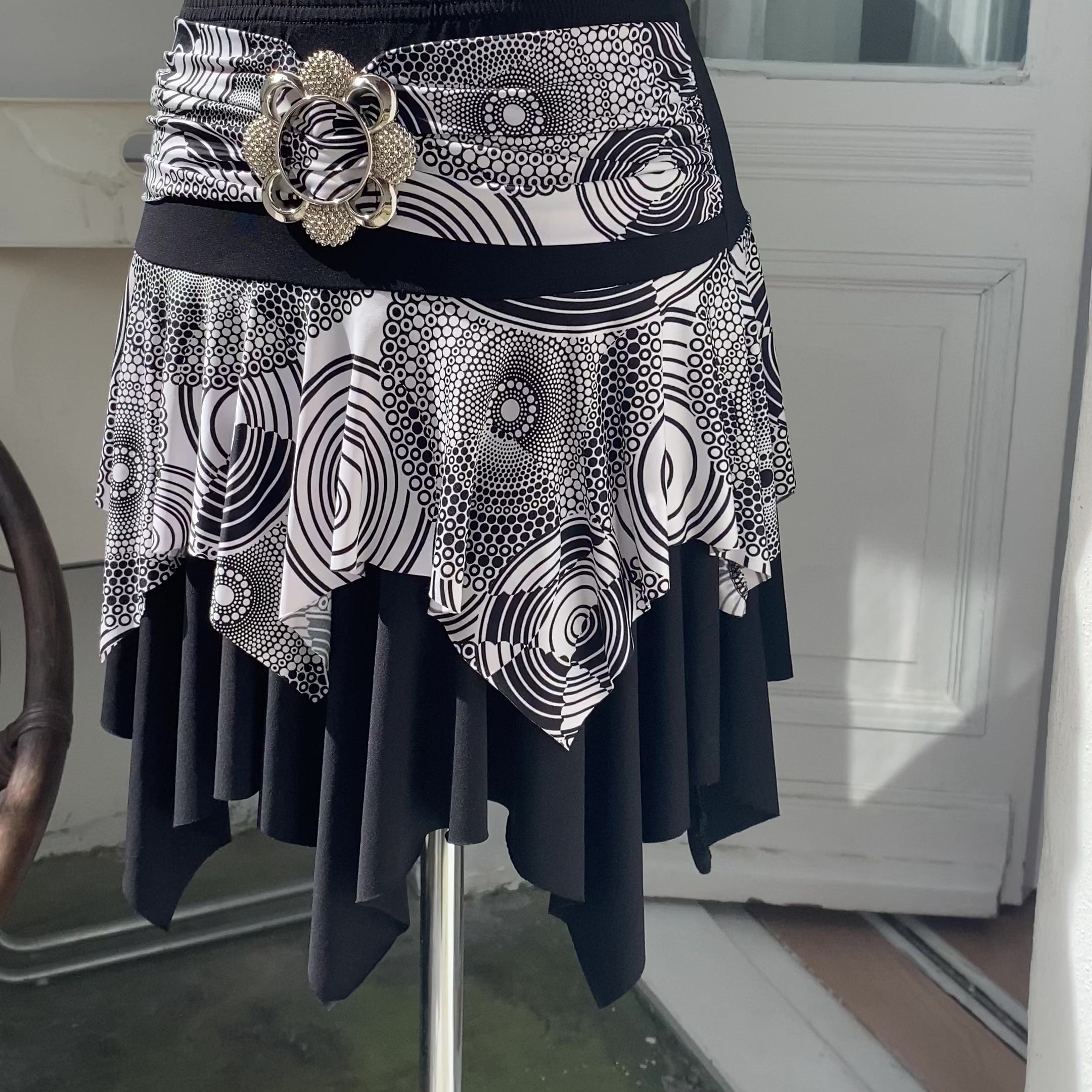 Layered Skirt with Silver Buckle