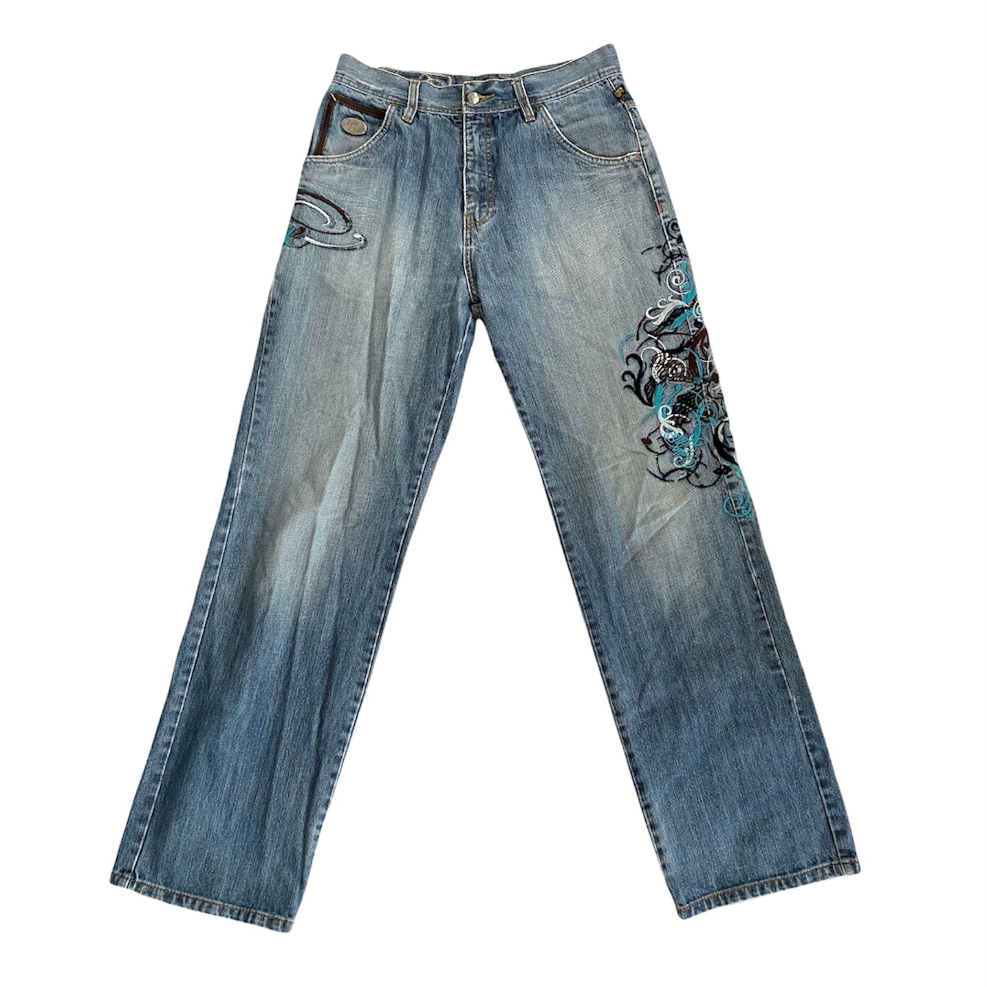 Rare Pelle Pelle Embroidered Baggy Jeans