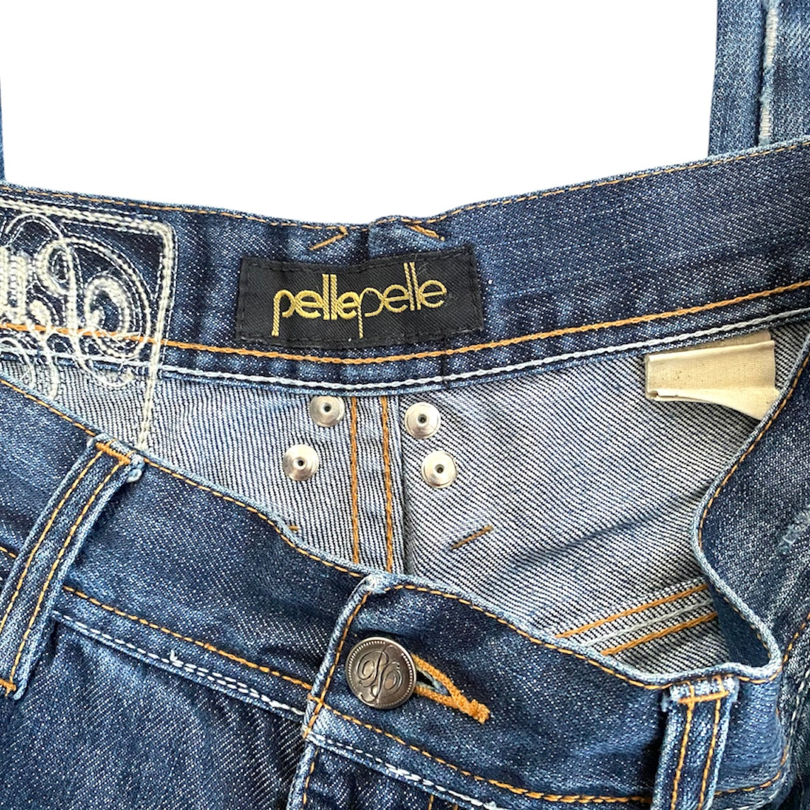Pelle Pelle Embroidered Baggy Jeans